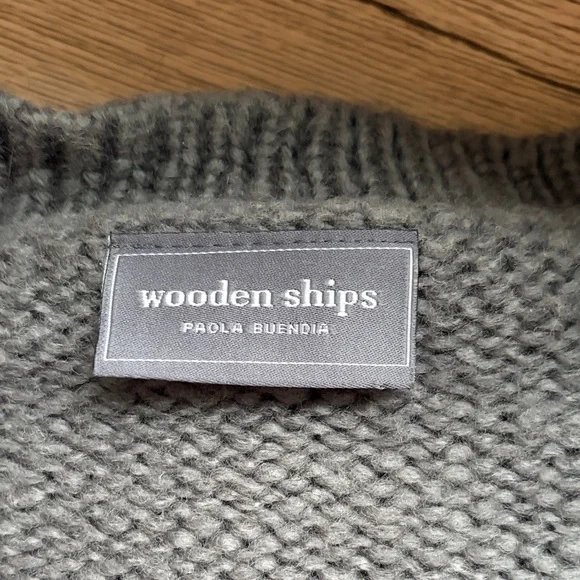 Wooden Ships Heather Gray Sweater with Black 'Whiskey' Text - Picture 2 of 5